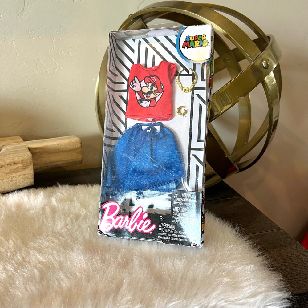 Barbie Doll Super Mario Bros Characters Deluxe Fashion Pack Skirt Outfit Rare